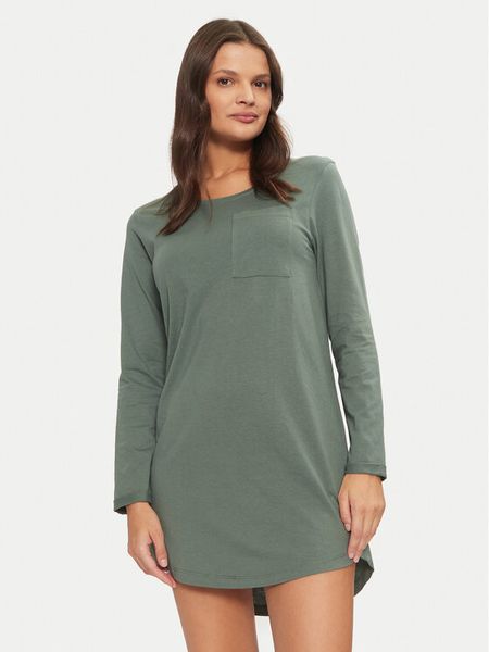 Hunkemöller Koszula nocna 206559 Zielony Regular Fit. Zielone koszule nocne Hunkemöller, bez wzorów, z bawełny, bez ramiączek. Za 69,99 zł.
