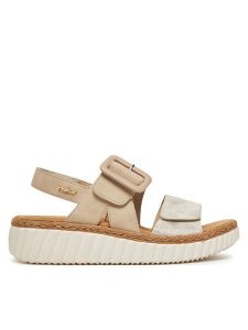 Rieker Sandały CEO-69260-60 Beżowy. Brązowe sandały Rieker, bez wzorów, z syntetyku, bez obcasa, na płaskiej podeszwie, bez zapięcia. Za 319,99 zł.