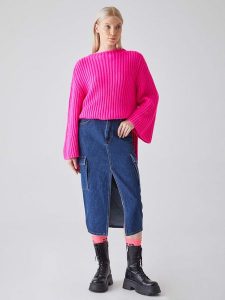 LTB Spódnica dżinsowa "Ariella" w kolorze granatowym rozmiar: XS. Niebieskie spódnice LTB, na co dzień, xs, z aplikacjami, midi. Za 65,85 zł.