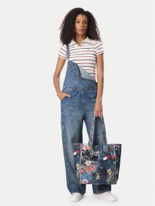 Tommy Jeans Torebka Tjw Bodega Trompe L'Oeil Tote AW0AW19304 Granatowy. Niebieskie shopper bag Tommy Jeans, bez wzorów, z jeansu, bez dodatków. Za 449,99 zł.