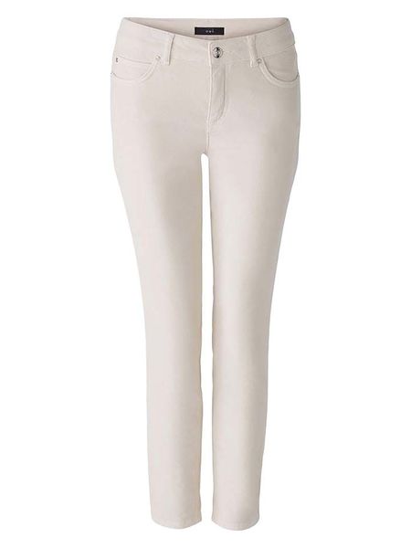 Oui Jegginsy w kolorze kremowym rozmiar: 40. Brązowe rurki Oui, bez wzorów, z materiału, z podwyższonym stanem. Za 135,17 zł.