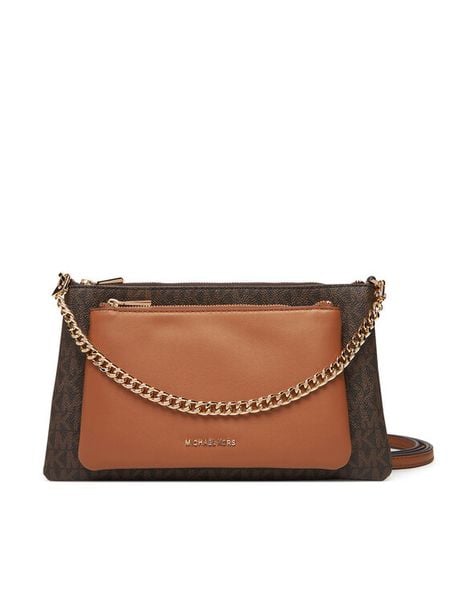 MICHAEL Michael Kors Torebka 32F5GJ6C8B Brązowy. Brązowe listonoszki MICHAEL Michael Kors, bez wzorów, ze skóry, bez dodatków. Za 572,99 zł.