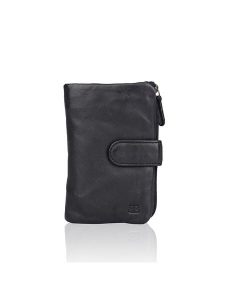 Bellicci Skórzany portfel "Connie" w kolorze czarnym - 9 x 17 x 3 cm rozmiar: onesize. Czarne portfele Bellicci, bez wzorów, z materiału. Za 157,35 zł.