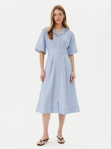 YAS Sukienka koszulowa Astor 26037276 Niebieski Regular Fit. Niebieskie kombinezony YAS, bez wzorów, z bawełny, bez kołnierzyka, bez ramiączek. Za 209,99 zł.
