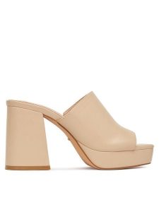 DeeZee Klapki KK5606-1 Beżowy. Brązowe klapki DeeZee, bez wzorów, z materiału, bez obcasa. Za 149,99 zł.