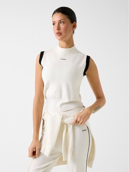 Guess Sweter 181078 Beżowy Classic Fit. Brązowe swetry klasyczne Guess, s, bez kołnierzyka. Za 294,99 zł.