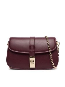 Tommy Hilfiger Torebka Th Heritage Chain Crossover AW0AW19319 Bordowy. Czerwone torebki klasyczne TOMMY HILFIGER, bez wzorów, ze skóry, bez dodatków. Za 529,99 zł.