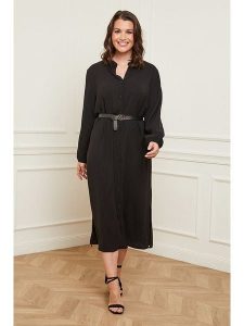 Curvy Lady Sukienka w kolorze czarnym rozmiar: 40/42. Czarne sukienki Curvy Lady, bez wzorów, ze skóry, klasyczne, bez kołnierzyka, bez ramiączek, midi. Za 131,45 zł.