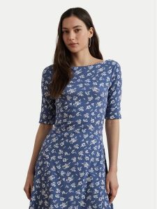 LAUREN RALPH LAUREN Sukienka codzienna 200976993001 Niebieski Regular Fit. Niebieskie sukienki Lauren Ralph Lauren, na co dzień, s, bez wzorów, z bawełny, bez kołnierzyka, bez ramiączek, proste. Za 579,99 zł.