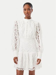 Bardot Sukienka koktajlowa Remy 54824DB3 Biały Regular Fit. Białe sukienki Bardot, bez wzorów, z syntetyku, wizytowe, bez kołnierzyka, bez ramiączek. Za 651,99 zł.