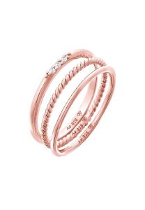 Elli Damski do łączenia Basic zestaw 3 częściowy z kryształami cyrkonii w srebrze 925 Sterling Silver Pierścionki 1 ct. Szare pierścionki Elli, z cyrkonią, srebrne. Za 328,99 zł.