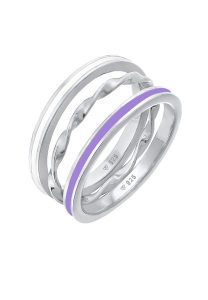 Elli Damski zestaw 3 częściowy: Basic Trio Skręcony w srebrze 925 Sterling Silver Pierścionki 1 ct. Szare pierścionki Elli, srebrne. Za 279,64 zł.