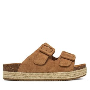 Espadryle DeeZee. Brązowe espadryle DeeZee, bez wzorów, bez obcasa. Za 111,99 zł.