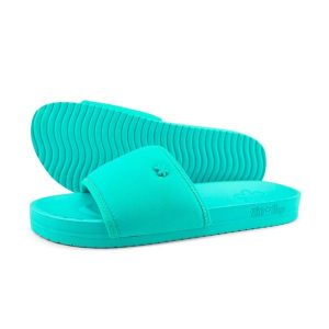 Klapki plażowe damskie Flip Flop Pool Neo Flower. Niebieskie klapki Flip Flop, bez wzorów, bez obcasa. Za 100,05 zł.