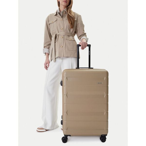 Walizka duża GINO ROSSI. Brązowe walizki Gino Rossi, bez wzorów, duże. Za 349,99 zł.