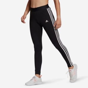 Legginsy 3S Fitness Adidas czarne. Czarne legginsy ADIDAS, bez wzorów, z bawełny, długie. Za 89,99 zł.