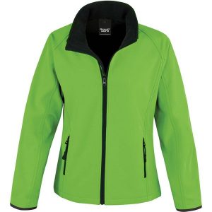 Kurtka Result Softshell Femme Printable. Czarne kurtki RESULT, bez wzorów, z softshellu, bez kaptura. Za 119,95 zł.