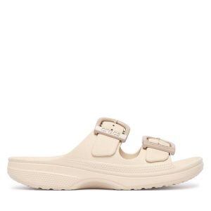 Klapki Crocs. Brązowe klapki Crocs, bez wzorów, bez obcasa. Za 169,99 zł.