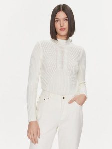 Liu Jo Sweter MF3223 MA95M Écru Slim Fit. Swetry klasyczne Liu Jo, l, z syntetyku, bez kołnierzyka. Za 399,99 zł.