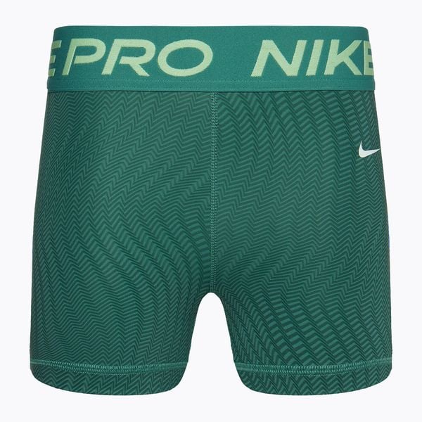 Spodenki treningowe damskie Nike Pro Dri-Fit Mid-Rise 3" Printed. Zielone szorty Nike, bez wzorów. Za 149,99 zł.