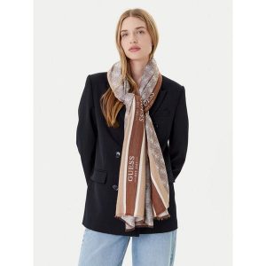 Szal Guess. Brązowe szaliki Guess, z aplikacjami. Za 279,99 zł.