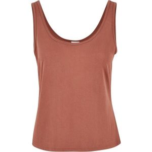 Damski luźny modalowy tank top Urban Classics. Brązowe topy Urban Classics, bez wzorów, bez kołnierzyka, bez ramiączek. Za 102,50 zł.