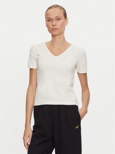 4F T-Shirt 4FWAW24TTSHF1649 Écru Slim Fit. T-shirty 4f, m, bez wzorów, z bawełny, bez kołnierzyka, bez ramiączek. Za 29,99 zł.