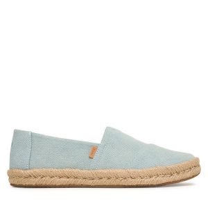 Espadryle Toms. Niebieskie espadryle Toms, bez wzorów, bez obcasa. Za 339,99 zł.