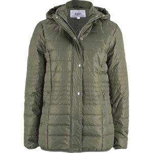 Kurtka pikowana, ocieplana bonprix oliwkowy. Zielone kurtki bonprix. Za 124,99 zł.