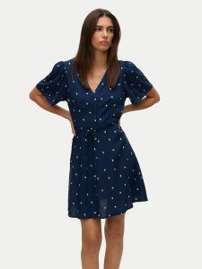 Vero Moda Sukienka letnia Alba 10292845 Granatowy Regular Fit. Niebieskie kombinezony Vero Moda, na lato, xs, bez wzorów, z wiskozy, bez kołnierzyka, bez ramiączek. Za 99,99 zł.