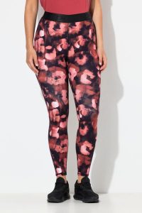 Damskie Legginsy sportowe w panterkę szybkoschnące elastyczny pas. Czerwone legginsy Ulla Popken, bez wzorów, z bawełny. Za 199,99 zł.