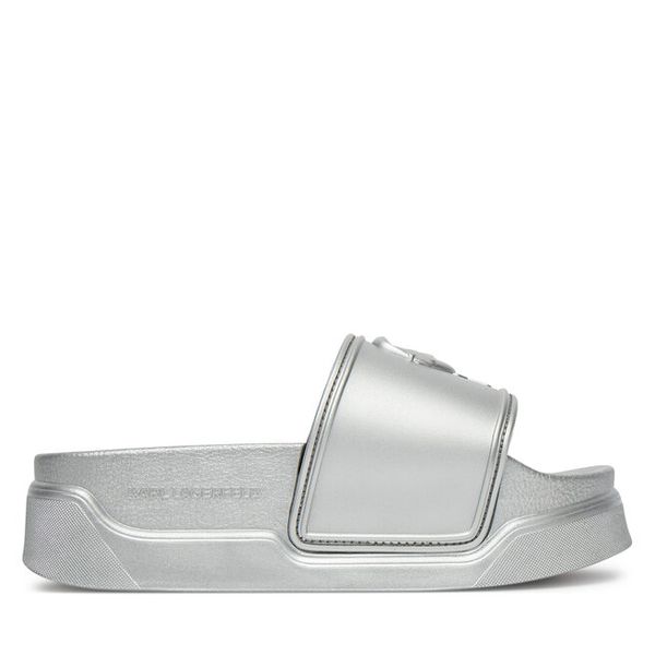 Klapki KARL LAGERFELD. Szare klapki KARL LAGERFELD, bez wzorów, bez obcasa. Za 369,99 zł.