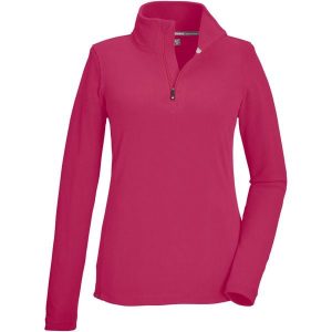 Bluza damska Killtec KSW 101 WMN FLC SHRT. Czerwone bluzy KILLTEC, bez wzorów, bez kaptura. W wyprzedaży za 89,99 zł.