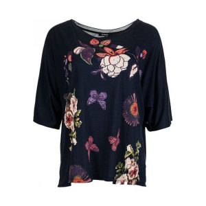 Desigual Bluzka Damska Debovva M Ciemnoniebieski. Bluzki marki Desigual. W wyprzedaży za 189,00 zł.