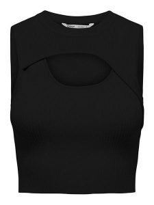 ONLY Top "Lizan" w kolorze czarnym rozmiar: XL. Czarne topy ONLY, xl, bez wzorów, bez kołnierzyka, bez ramiączek. Za 32,90 zł.