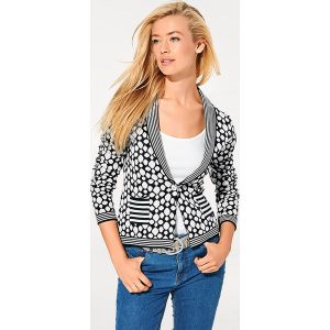 Sweter rozpinany w kolorze czarno-białym. Białe kardigany marki Ashley Brooke by Heine. W wyprzedaży za 104,95 zł.