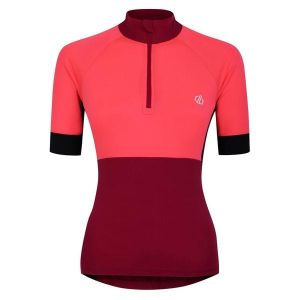 Koszulka Kolarska Dla Kobiet Compassion III. Czerwone bluzki Dare 2b, xl, bez wzorów, sportowe, bez kołnierzyka, bez ramiączek. Za 49,99 zł.