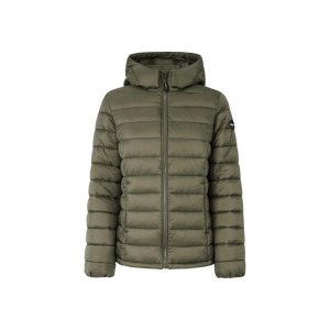 Damska kurtka z kapturem Pepe Jeans Ammy. Zielone kurtki Pepe Jeans, na zimę, bez wzorów, z jeansu, z kapturem. W wyprzedaży za 508,95 zł.
