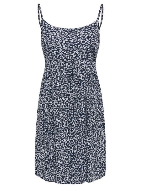 ONLY Sukienka letnia Liana 15375233 Granatowy Standard Fit. Niebieskie kombinezony ONLY, na lato, m, bez wzorów, z wiskozy, bez kołnierzyka, bez ramiączek. Za 119,99 zł.