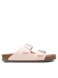 Birkenstock Klapki Arizona Bs 1019635 Różowy. Czerwone klapki Birkenstock, bez wzorów, ze skóry, bez obcasa. Za 449,99 zł.
