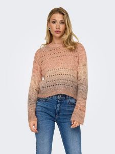 ONLY Sweter w kolorze jasnobrązowo-jasnoróżowym rozmiar: XL. Brązowe swetry oversize ONLY, xl, bez wzorów, ze splotem, bez ramiączek. Za 70,24 zł.