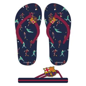 FC Barcelona klapki japonki unisex na plaże i basen. Czerwone klapki CERDA, bez wzorów, z materiału, bez obcasa. Za 59,00 zł.