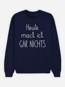 WOOOP Bluza "Heute Mach Ich Gar Nichts" w kolorze granatowym rozmiar: S. Niebieskie bluzy Wooop, s, bez wzorów, z bawełny, bez kaptura. Za 82,44 zł.