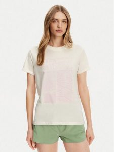 Roxy T-Shirt ERJZT05911 Écru Regular Fit. T-shirty Roxy, xl, bez wzorów, z bawełny, bez kołnierzyka, bez ramiączek. Za 79,99 zł.