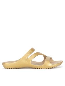 Crocs Klapki KADEE II METALLIC SANDAL W 210147-710 Złoty. Żółte klapki Crocs, bez wzorów, z materiału, bez obcasa. Za 149,99 zł.