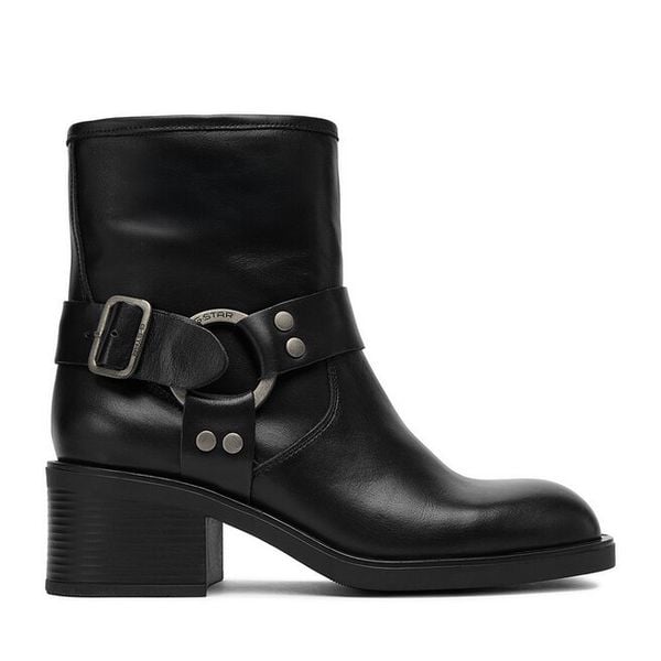 Botki G-Star Raw. Czarne botki G-Star Raw, bez wzorów, bez obcasa, na słupku, bez zapięcia. Za 449,99 zł.