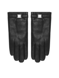 Calvin Klein Rękawiczki Damskie LV04F9012G Czarny. Czarne rękawiczki Calvin Klein, bez wzorów, ze skóry. Za 350,99 zł.