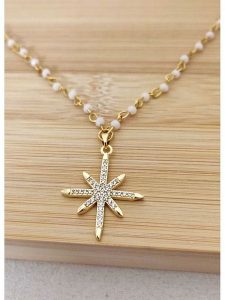 La Asena Pozłacany naszyjnik - dł. 65 cm rozmiar: onesize. Białe naszyjniki La Asena, z cyrkonią, pozłacane. Za 43,99 zł.