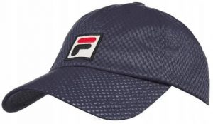 Czapka tenisowa Fila Mesh Cap Sampau granatowa. Niebieskie czapki Fila, bez wzorów, z materiału. Za 71,99 zł.