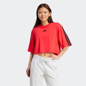 Koszulka damska ADIDAS Gym & Pilates. Bluzki ADIDAS, l, bez wzorów, z bawełny, sportowe, bez kołnierzyka, bez ramiączek. Za 129,99 zł.